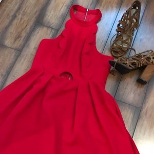 BCBGeneration Red Cut Out Dress
